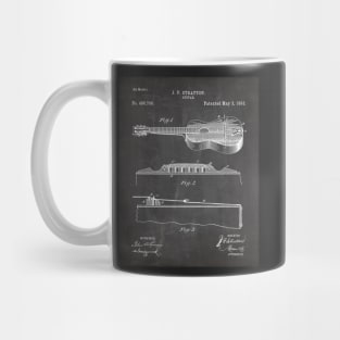 Acoustic Guitar Patent - Guitar Player Music Lover Art - Black Chalkboard Mug